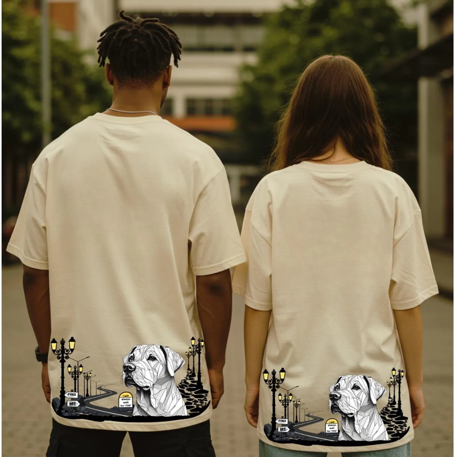 Indie Dog Graphic Oversized T-Shirt | Streetwear Dog Art Tee